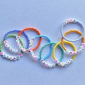 1 Personalized kids bracelet, custom jewelry, cute handmade, accessories rainbow